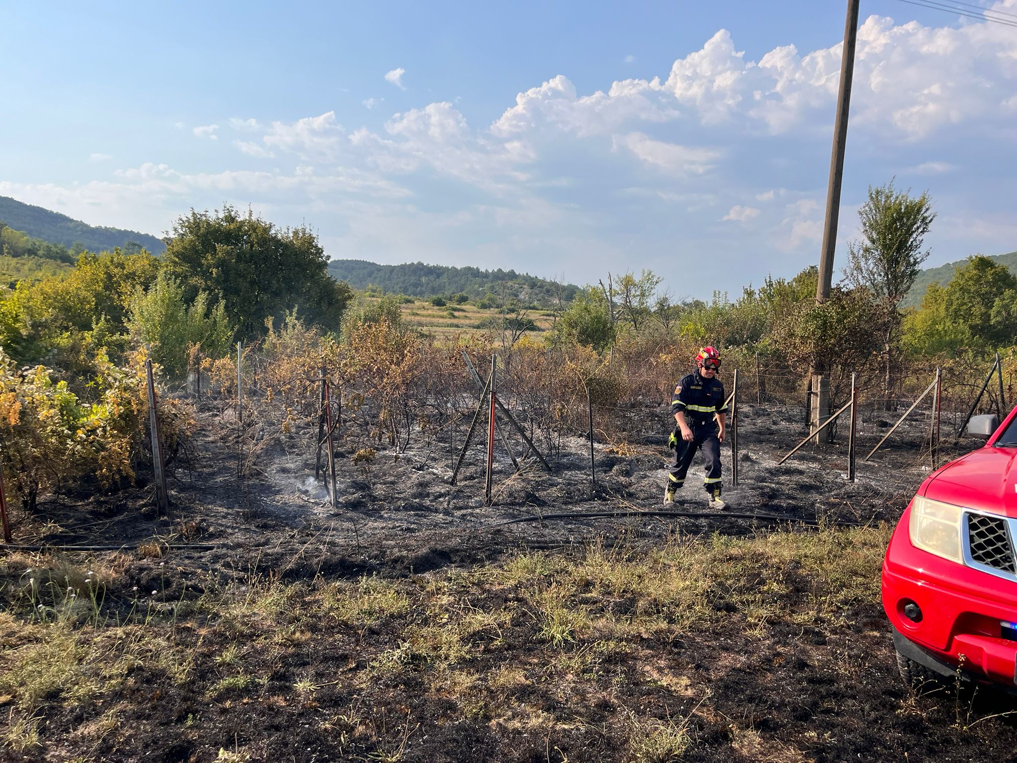 Požar napuštenog vinograda i trave